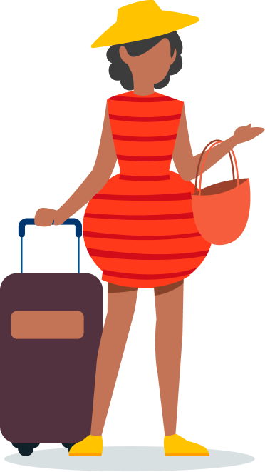 Business traveler with luggage